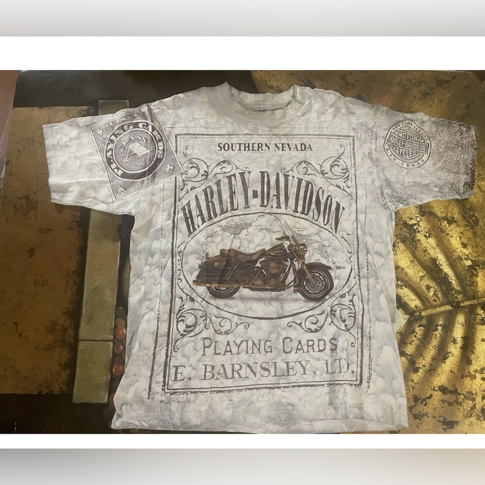 RARE! Southern Nevada HARLEY-DAVIDSON Barnsley Playing Cards T-shirt XL Vintage